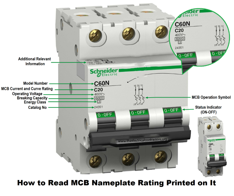 Read Nameplate of Miniature Circuit Breaker